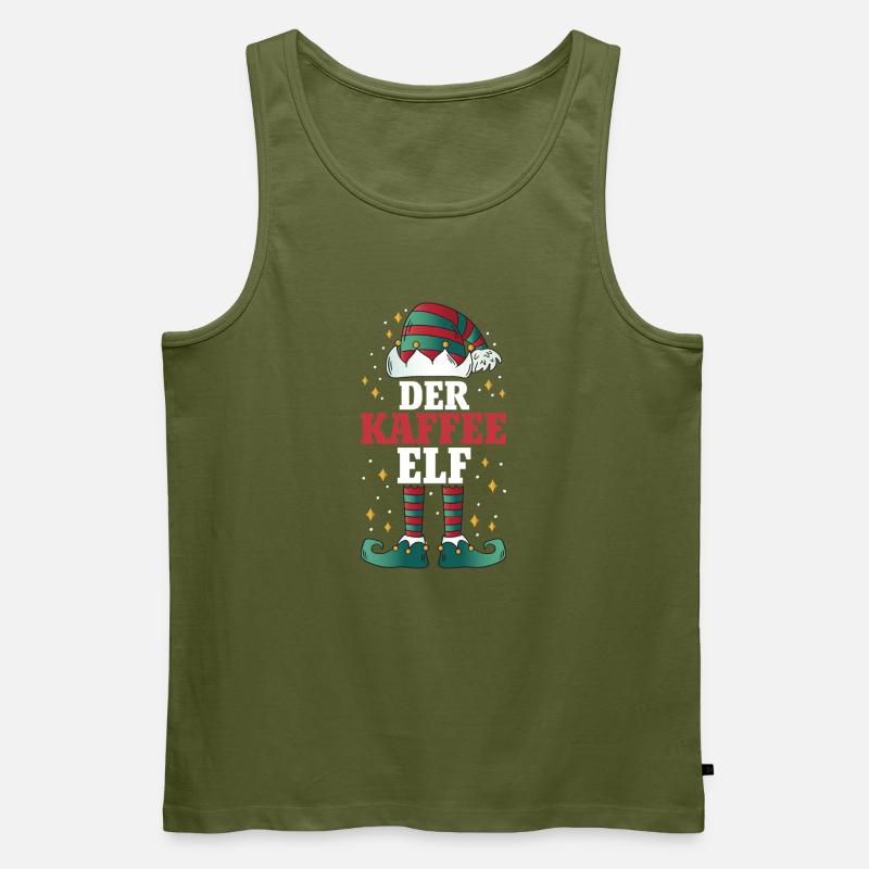 Weihnachten Der Kaffee Elf - Männer Premium Bio Tank Top - Khaki