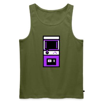 Nostalgic Arcade Automat Gamer - Men's Premium Organic Tank Top - khaki - Front - Michal (187cm)