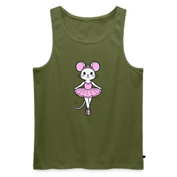 ballerina mouse - Men's Premium Organic Tank Top - khaki - Front - Michal (187cm)