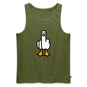 Statement Gans - Männer Premium Bio Tank Top - Khaki - Vorne - Michal (187cm)