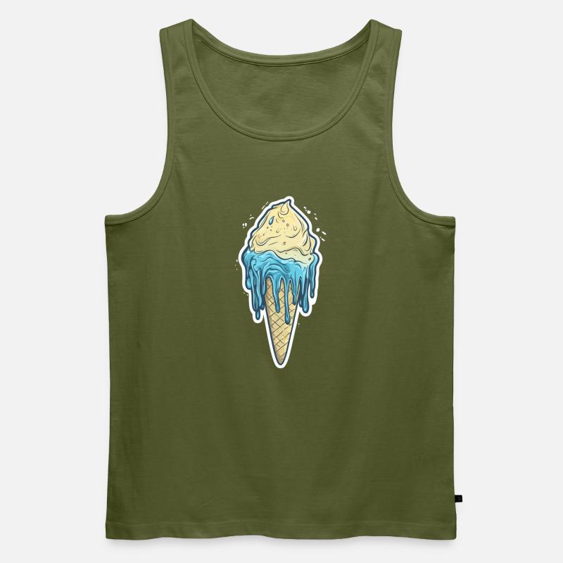 Eiscreme Eis - Männer Premium Bio Tank Top - Khaki