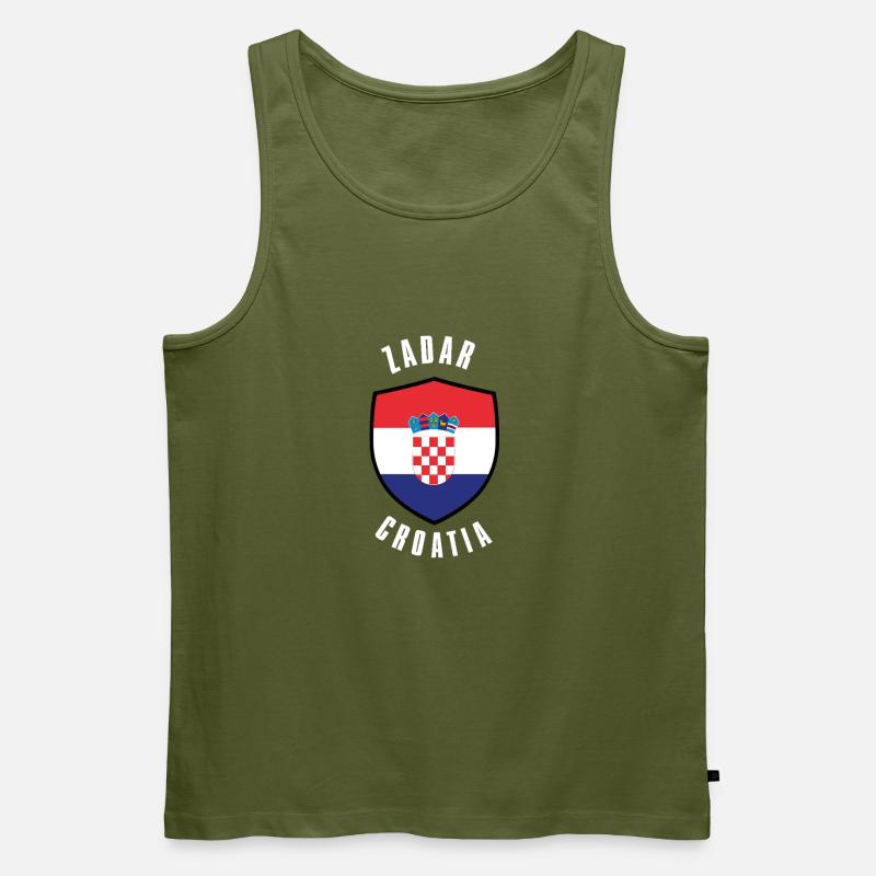Conception du drapeau du bouclier croate - Débardeur bio Premium Homme - kaki