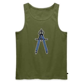 Zirkel Retro Look - Männer Premium Bio Tank Top - Khaki - Vorne - Michal (187cm)
