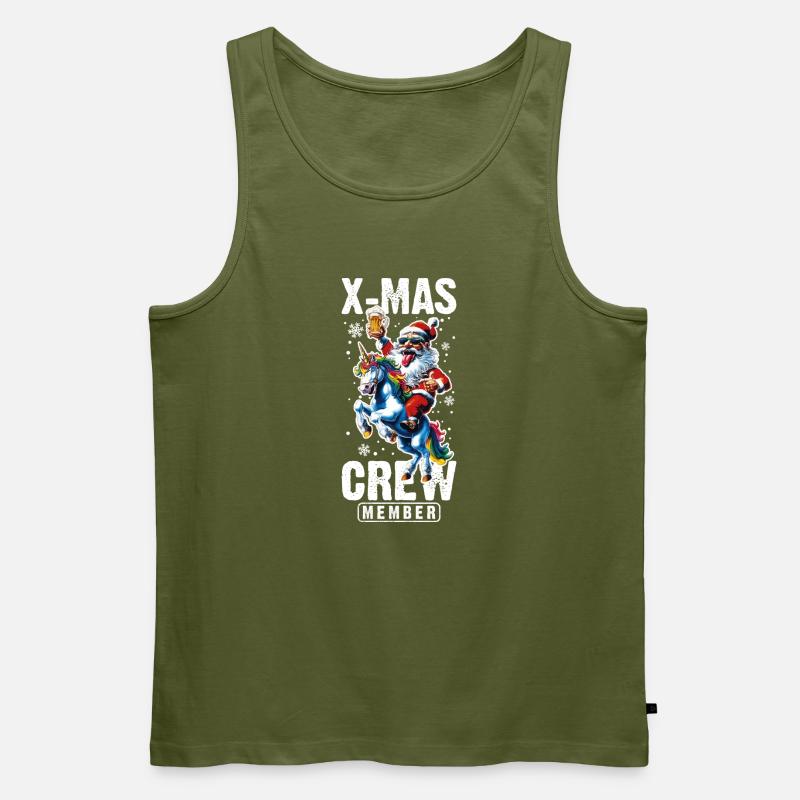 Weihnachts Crew Weihnachtsmann Einhorn - Männer Premium Bio Tank Top - Khaki