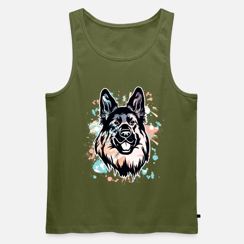 Deutscher Schäferhund - Männer Premium Bio Tank Top - Khaki