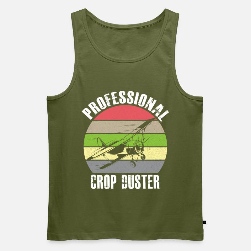 Crop Dusting in Progress Crop Dusting Duster Plane - Men's Premium Organic Tank Top - khaki