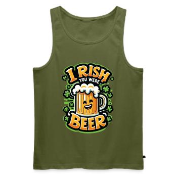 Irlandais Vous étiez de la bière - Débardeur bio Premium Homme - kaki - Devant - Michal (187cm)