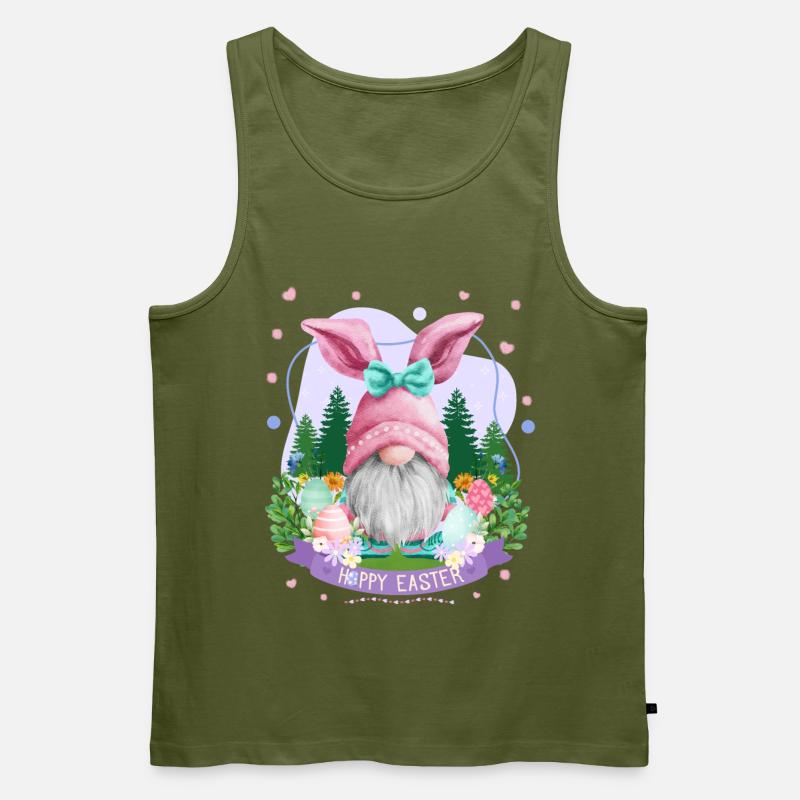 Hoppy Gnome Easter - Easter Gift Idea - Männer Premium Bio Tank Top - Khaki