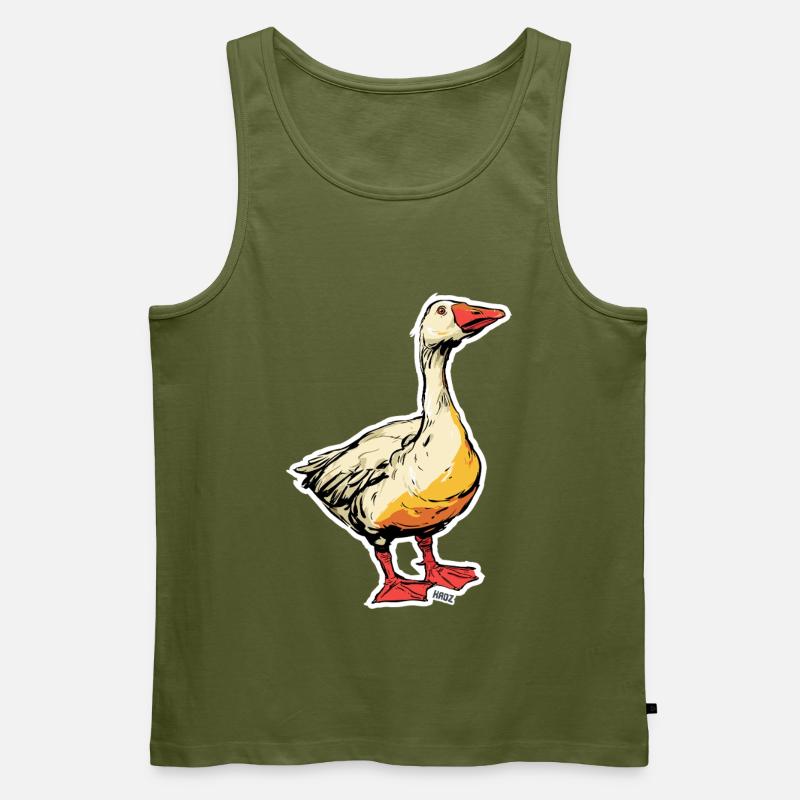 Comic Gans mit Schnabel - Männer Premium Bio Tank Top - Khaki