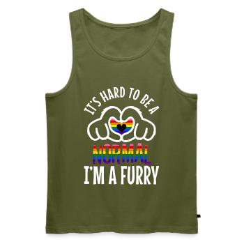 I'm A Furry Deal With It - Männer Premium Bio Tank Top - Khaki - Vorne - Michal (187cm)