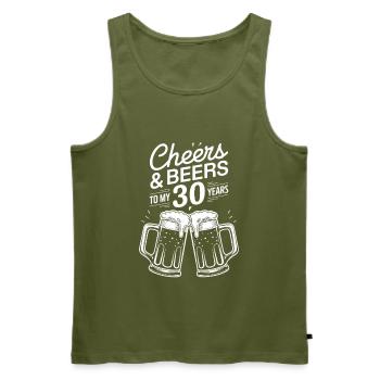 Prost Und Bier Auf Meine 30 Jahre - Männer Premium Bio Tank Top - Khaki - Vorne - Michal (187cm)