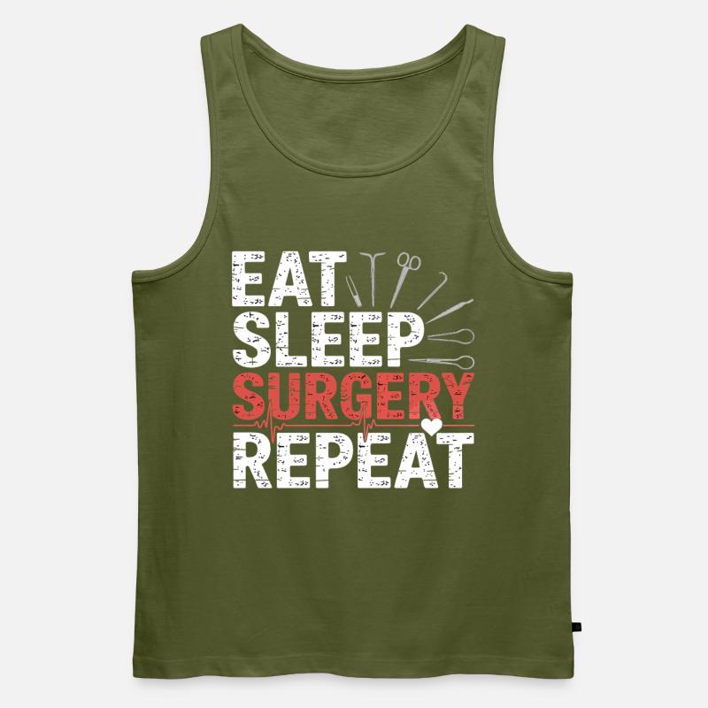 Eat Sleep Surgery Repeat - Männer Premium Bio Tank Top - Khaki