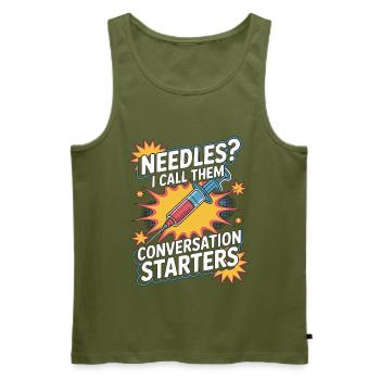 Dialysis Nurse Needles I Call Them Dialysis Worker - Männer Premium Bio Tank Top - Khaki - Vorne - Michal (187cm)
