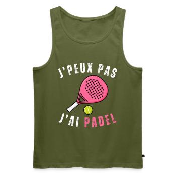 Je peux pas j ai padel cadeau femme - Débardeur bio Premium Homme - kaki - Devant - Michal (187cm)