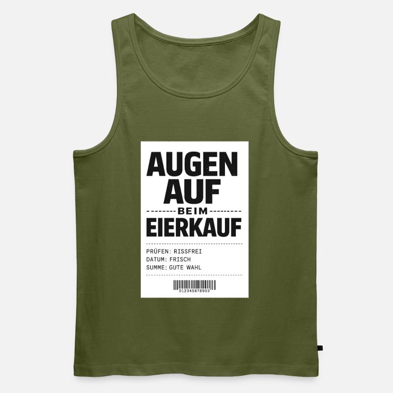 Augen auf beim Eierkauf - Männer Premium Bio Tank Top - Khaki