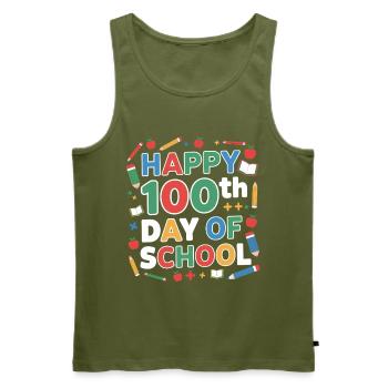 Happy 100th day of school – colourful school - Men's Premium Organic Tank Top - khaki - Front - Michal (187cm)