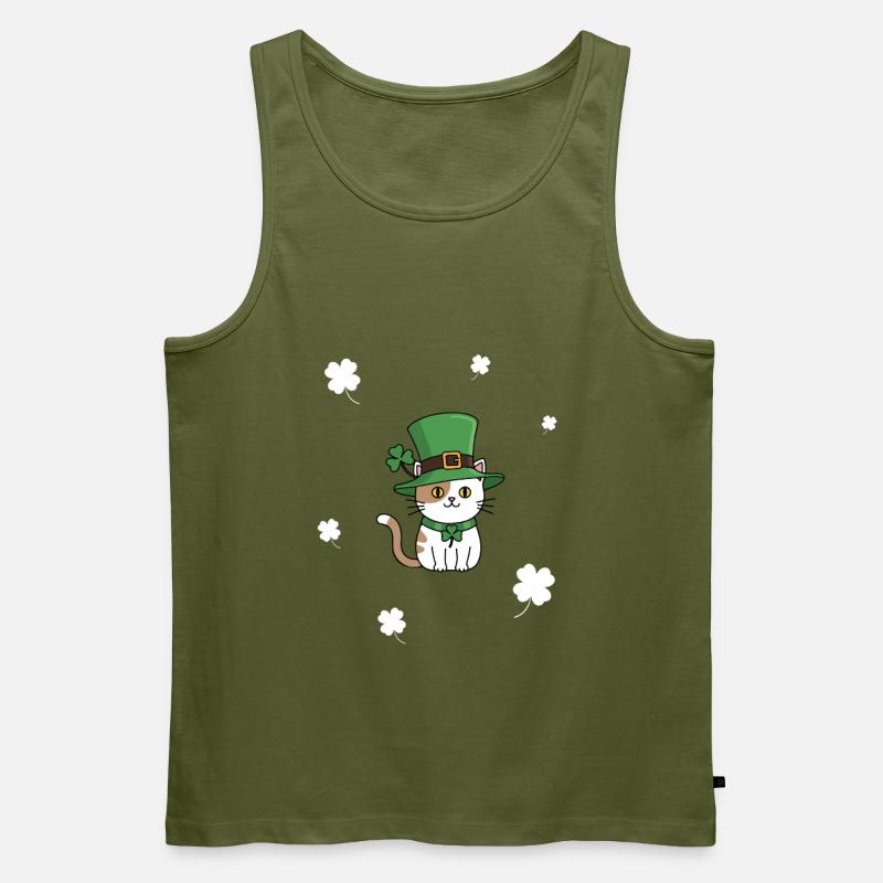 Chat de la Saint-Patrick - Débardeur bio Premium Homme - kaki