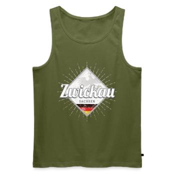 Zwickau Stadt in Deutschland Sachsen Souvenir - Männer Premium Bio Tank Top - Khaki - Vorne - Michal (187cm)