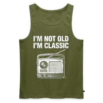 Pas vieux I’m Classic Radio - Débardeur bio Premium Homme - kaki - Devant - Michal (187cm)