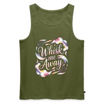 Restaurant Chef Whisk Me Away Professional Chef - Men's Premium Organic Tank Top - khaki - Front - Michal (187cm)
