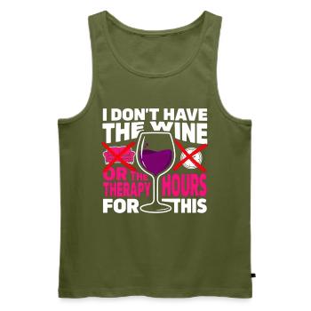 Satire de la vinothérapie Tee - Débardeur bio Premium Homme - kaki - Devant - Michal (187cm)
