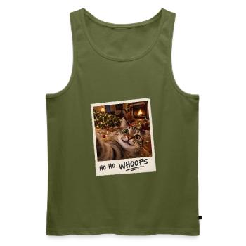 Ho Ho Whoops Katze Selfie Weihnachten - Männer Premium Bio Tank Top - Khaki - Vorne - Michal (187cm)