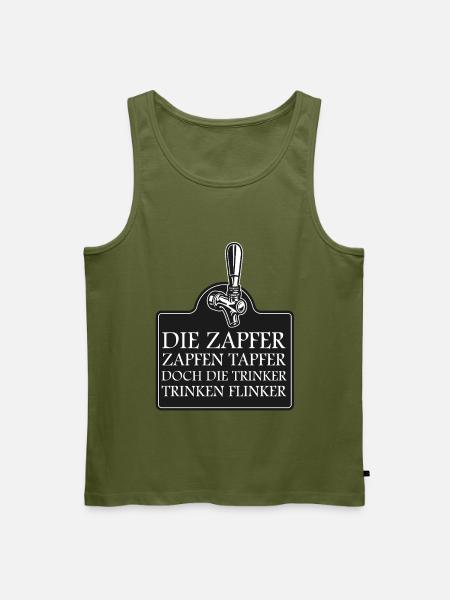 Zapfer Schild: Tapfer Trinken Flink - Männer Premium Bio Tank Top - Khaki