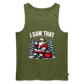 Ich habe diesen Weihnachtsmann "Frohe Weihnachten" lustig gesehen - Männer Premium Bio Tank Top - Khaki - Vorne - Michal (187cm)