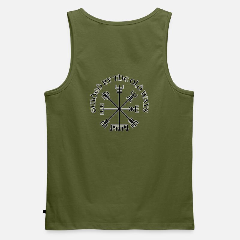 Wikinger-Vegvisir-Kompass - Männer Premium Bio Tank Top - Khaki