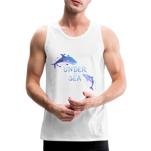 Under the Sea - Shark and Dolphin - Men's Premium Tank Top