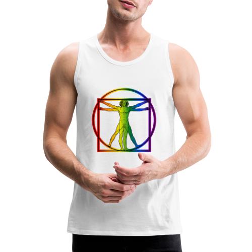 Rainbow Vitruvian man - Miesten premium hihaton paita