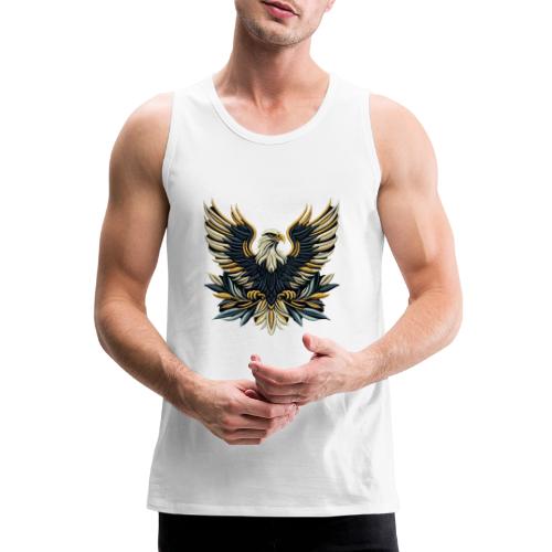 Regal Eagle Wings Embroidered Tee - Men's Premium Tank Top