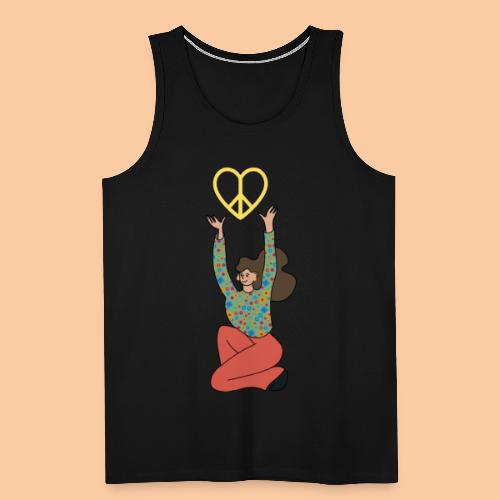 She holds the peace sign up - Men's Premium Tank Top