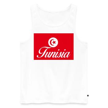 Tunisie - Débardeur bio Premium Homme - blanc - Devant - AI Model Male 178 light (178cm)