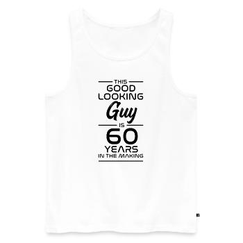 Gift for 60th birthday gift idea 60 years - Men's Premium Organic Tank Top - white - Front - Michal (187cm)
