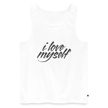 I Love Myself / Selbstbewusstsein - Männer Premium Bio Tank Top - Weiß - Vorne - Michal (187cm)