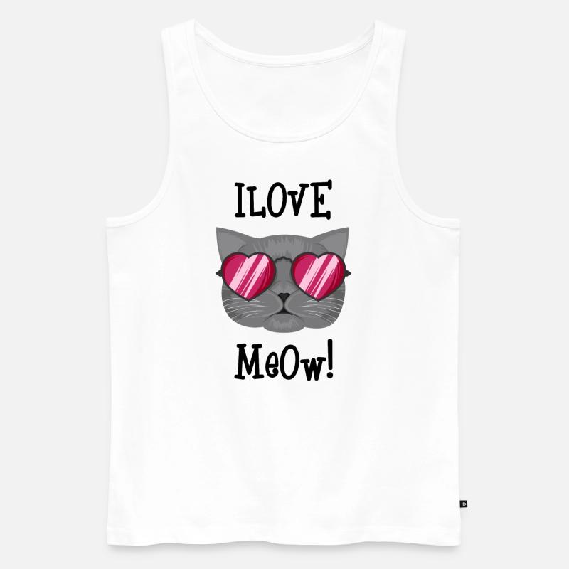 Ich liebe Kätzchen - Männer Premium Bio Tank Top - Weiß