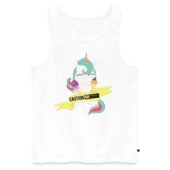 Caution extremely sweet unicorn - Men's Premium Organic Tank Top - white - Front - Michal (187cm)