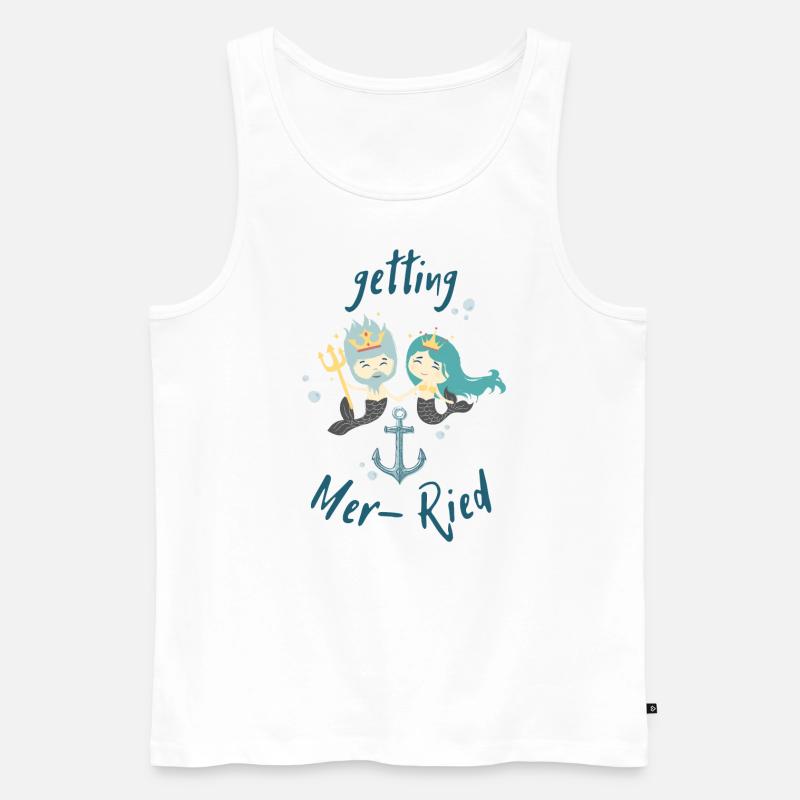 Mer-Ried - Married - Junggesellenabschied - Männer Premium Bio Tank Top - Weiß
