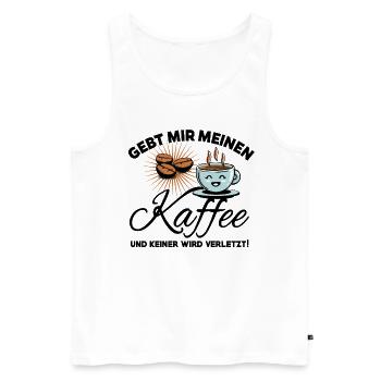 Kaffee Bohne - Gebt mir meinen Kaffee - Männer Premium Bio Tank Top - Weiß - Vorne - Michal (187cm)