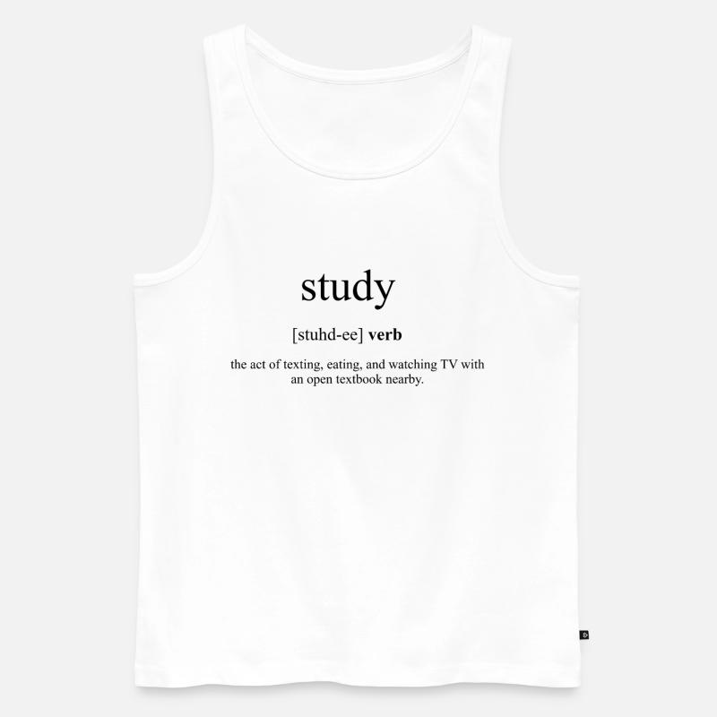 Study (studieren) Definition Dictionary - Männer Premium Bio Tank Top - Weiß
