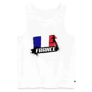  France 2019 Football Féminin - Débardeur bio Premium Homme - blanc - Devant - AI Model Male 178 light (178cm)