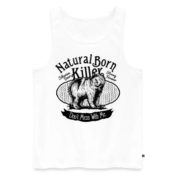 Bär Vintage coole Sprüche Geschenk - Männer Premium Bio Tank Top - Weiß - Vorne - AI Model Male 178 light (178cm)