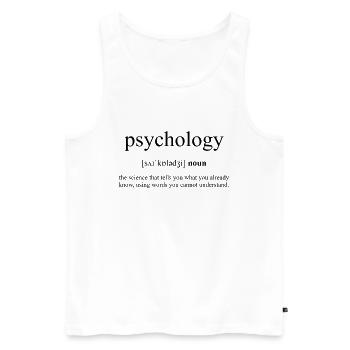 Dictionnaire de définition de la psychologie (psychologie) - Débardeur bio Premium Homme - blanc - Devant - AI Model Male 178 light (178cm)