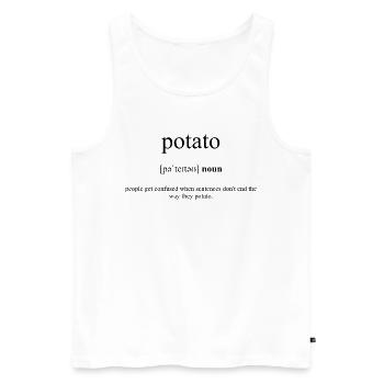 Potato (Kartoffel) Definition Dictionary - Men's Premium Organic Tank Top - white - Front - Michal (187cm)
