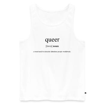 Queer (Homosexualität) Definition Dictionary - Men's Premium Organic Tank Top - white - Front - Michal (187cm)