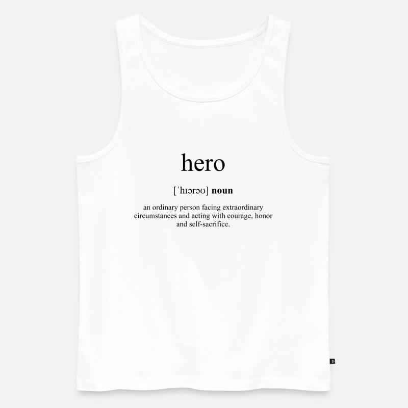 Hero (Hero) Definition Dictionary - Männer Premium Bio Tank Top - Weiß