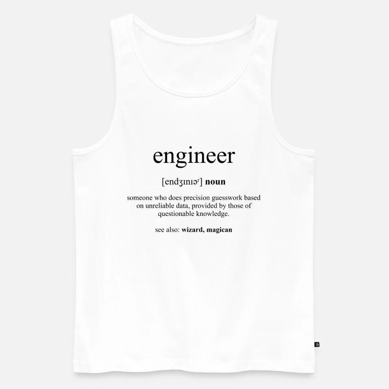 Engineer (Ingenieur) Definition Dictionary - Männer Premium Bio Tank Top - Weiß