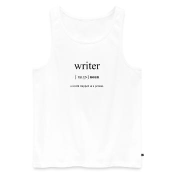 Writer (Schriftsteller) Definition Dictionary - Männer Premium Bio Tank Top - Weiß - Vorne - AI Model Male 178 light (178cm)