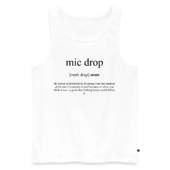 Mic Drop Definition Dictionary - Männer Premium Bio Tank Top - Weiß - Vorne - AI Model Male 178 light (178cm)